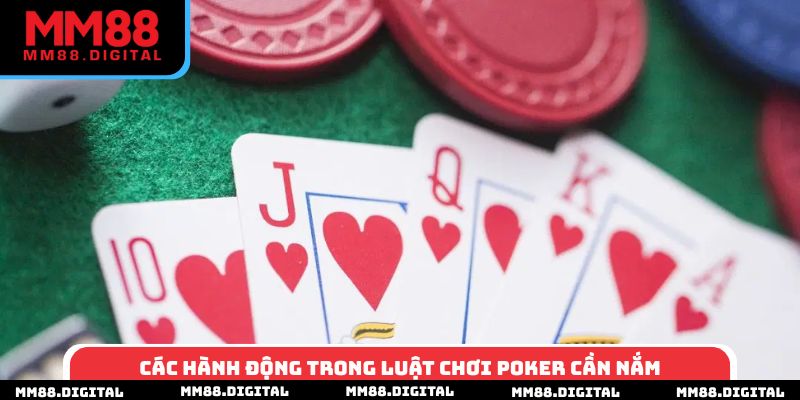 Các hành động trong luật chơi poker cần nắm